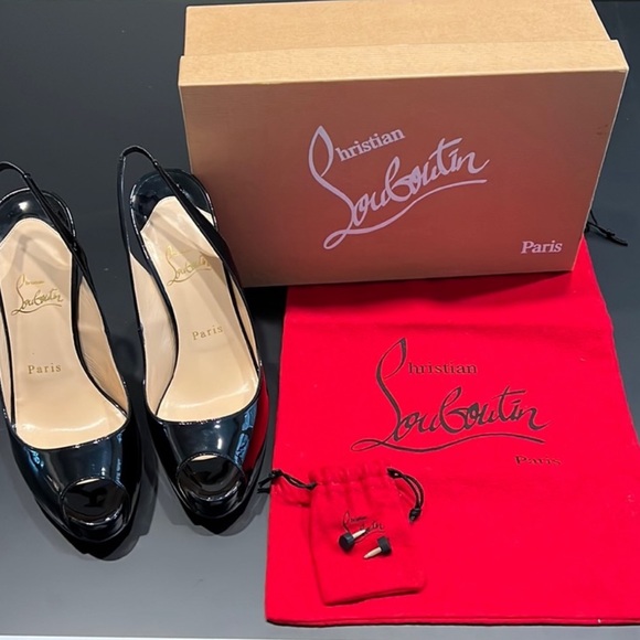 Christian Louboutin Shoes - Christian Louboutin Very Prive’ Peep-toe Slingback Size 38.5